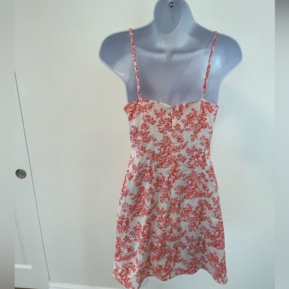 NWT Urban Outfitters Red and White Patterned Slip Dress Spaghetti Straps Small S - Picture 4 of 11